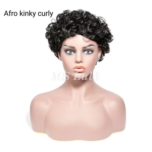 Natural Color Pixie Cut Human Hair Wig Machine-made Wig for Women | Human Hair Wig | Lace Front